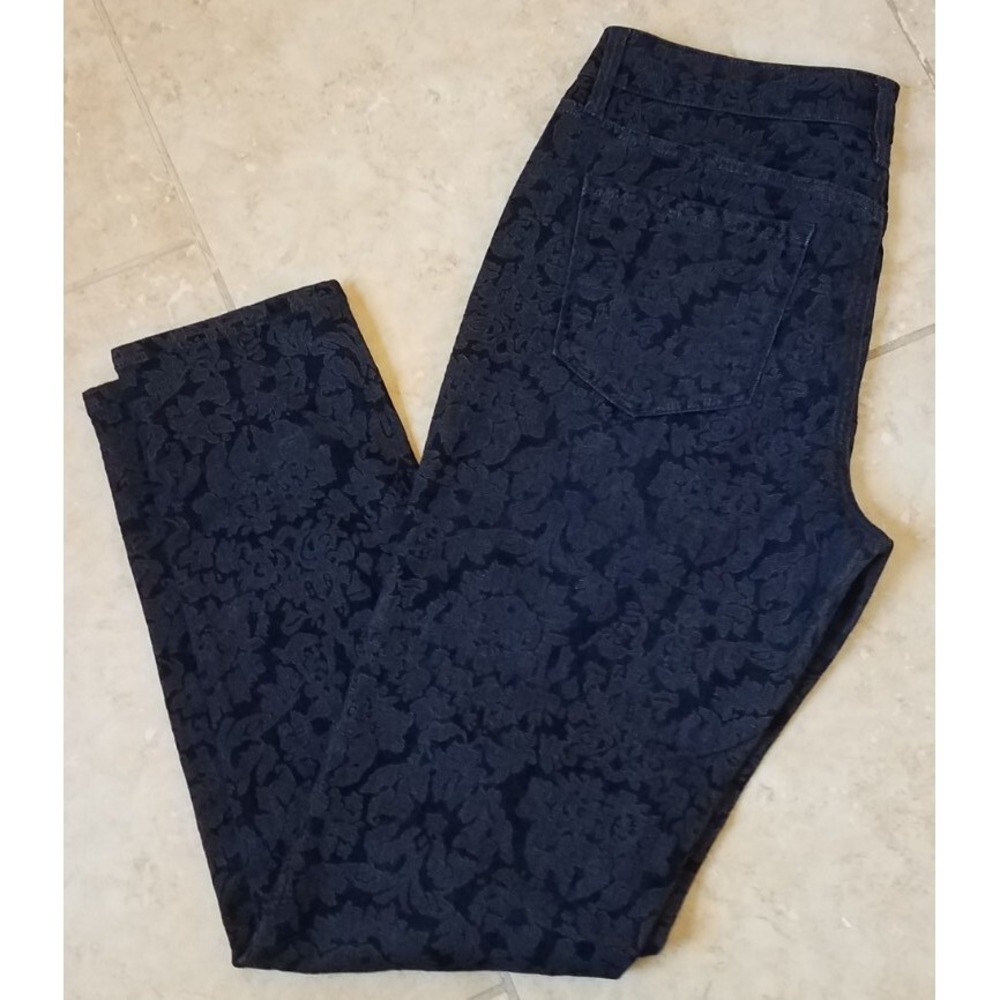 Ann Taylor Loft Modern Skinny Jeans Women sz‎ 8 Dark Blue Floral Pattern Pants